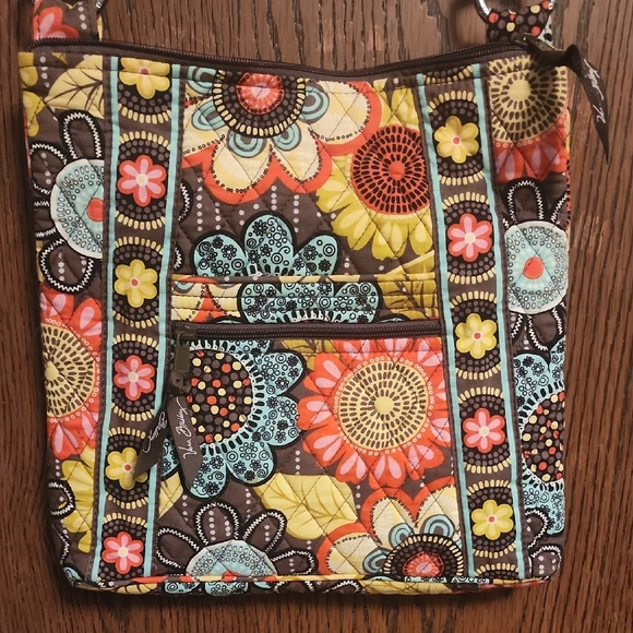 Vera Bradley Handbags - Vera Bradley Floral Shoulder Bag - Brown, Yellow, Blue, Orange